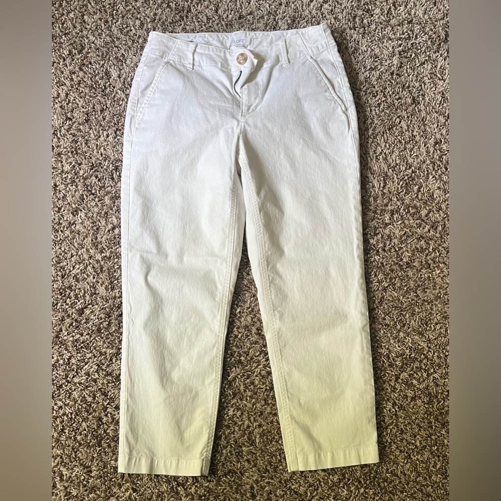 LOFT Monroe Slim White Pants